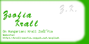 zsofia krall business card